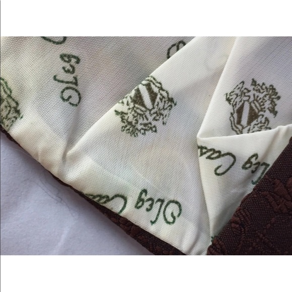 Vintage Oleg Cassini Brown Men Neck Tie Floral As Is - Picture 7 of 11